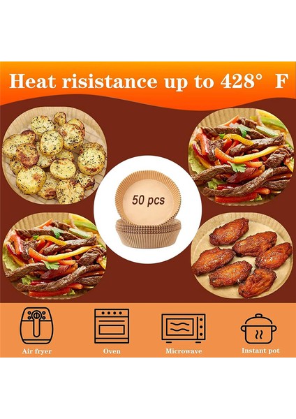 Airfryer Aksesuar Seti, 8 Inç Sıcak Hava Fritöz Aksesuarları, Yeniden Kullanılabilir Hava Fritöz Aksesuarları, Xxl, 4,6 Litre Üzeri Fritözler Için (Yurt Dışından)