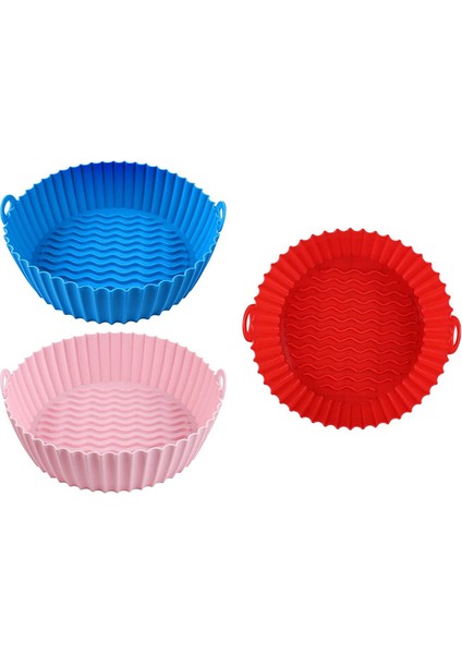 Fritöz Silikon Tencere, 7,5 Inç Hava Fritöz Sepeti, Hava Fritöz Aksesuarları, Yeniden Kullanılabilir Hava Fritöz Astarı, 3qt - 5qt Için, 3'lü Paket (Yurt Dışından)