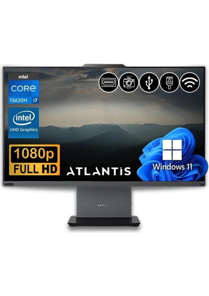 Thinkcentre Neo 50A 24 Gen 5 I7-13620H 32GB 1tb M.2 SSD 12SC000KTR ATL28 23.8" W11PRO All In One Bilgisayar