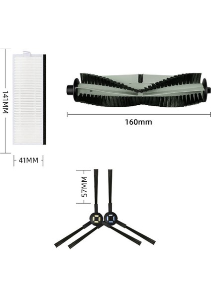 Ana Yan Fırça Hepa Filtre Ilife A7 A9S V8 V8S X750 X800 X785 V80 Silvercrest Ssr1 Ssra1 Robot Vakum Parçaları (Yurt Dışından)