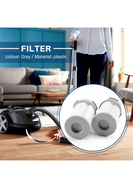 2 Adet Elektrikli Süpürge Aksesuarları Temizleyici Hepa Filtre Electrolux ZS203 ZT17635/Z1300-213 Yüksek Verimli Filtre Tozu (Yurt Dışından)