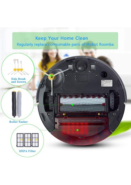 Irobot Roomba 800 900 Serisi Için Yedek Fırça Seti, 800 805 850 851 860 865 866 870 880 890 900 960 966 980 Kiti (Yurt Dışından)