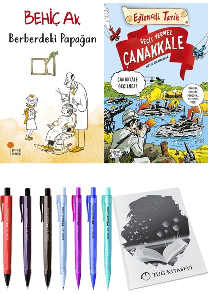 Geçit Vermez Çanakkale ve Berberdeki Papağan 2'li Set - Kalem