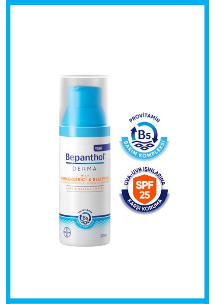 Derma Nemlendirici & Besleyici Spf 25 Günlük Yüz Kremi 50ML + Derma Yoğun Nemlendirici Gece Bakım Kremi 50ML