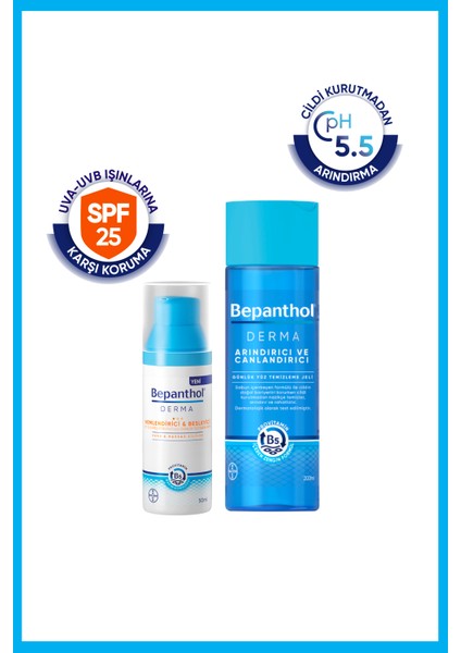 Derma Nemlendirici & Besleyici Spf 25 Günlük Yüz Kremi 50ML + Derma Arındırıcı & Canlandırıcı Günlük Yüz Temizleme Jeli 200ML