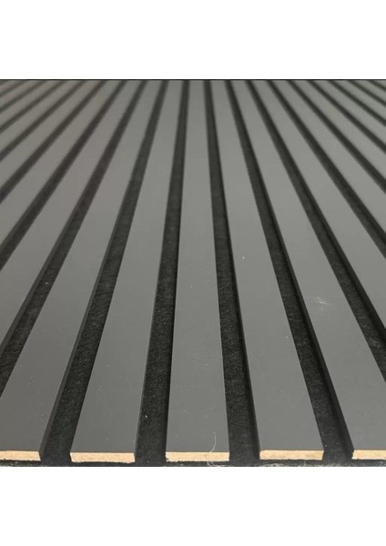 100 x 275 Antrasitgri Akustik Panel / 4 mm Keçeli / 9 mm Çıta