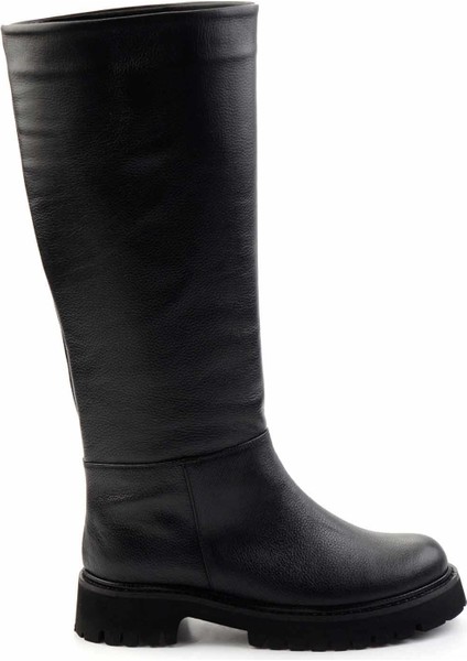 Siyah Hakiki Deri Kadın Çizme K03666552003 fiyatları