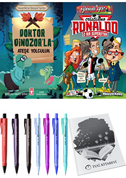 Cristiano Ronaldo O Bir Süperstar ve Doktor Dinozor'la Ateşe Yolculuk 2'li Set - Kalem