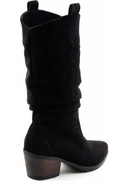 Siyah Süet Kadın Çizme K03069010002 fırsatları