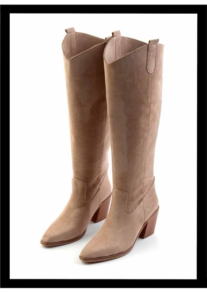 Vizon Süet Kadın Çizme - K03192183502