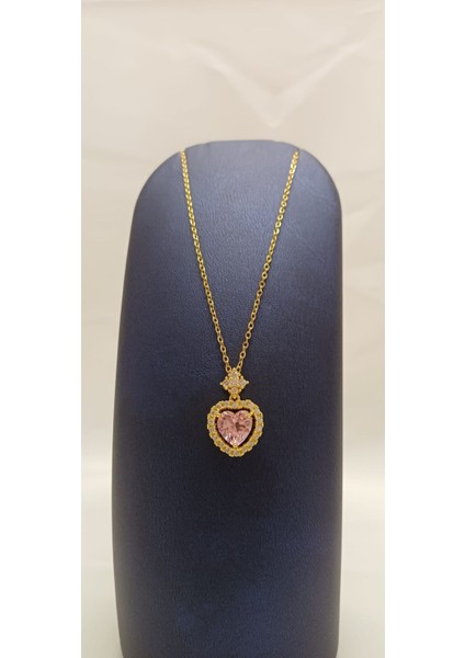316 L Paslanmaz Çelik Gold/altın Pembe Kalp Kolye