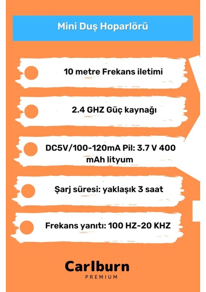 Deluxe Serisi Vantuzlu Su Geçirmez Şarjlı Mini Bluetooth Özellikli Beyaz Duş Kamp Sahil Hoparlörü