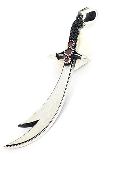 Oniks ve Granat Taşlı 925 Ayar Gümüş Tasarım Kolye Ucu fiyatları