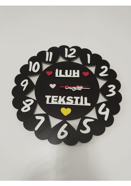 Tekstil Için Duvar Saati Kişiye Özel Isim ve Renk fiyatları
