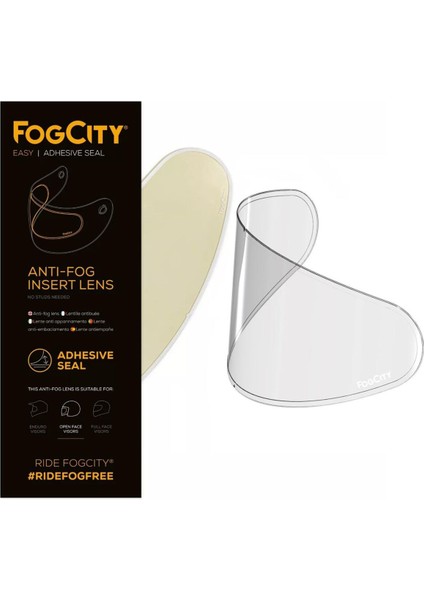 City By Pinlock Üniversal Buğu Önleyici Cam Şeffaf