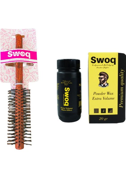 Saç Şekillendirici Pudra Wax No:2 & Bin7 Profesyonel Saç Fırçası