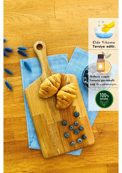 Ahşap Kayın Ağacı Kesme ve Sunum Tahtası 40x19 cm, dayanıklı ve şık tasarım fiyatları