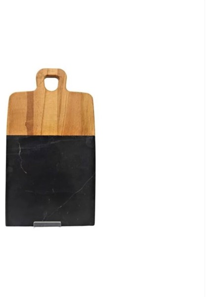 37x20 cm Bambu Kesme Tahtası Yarım Mermerli Gri, Sağlıklı ve Dayanıklı Tasarım