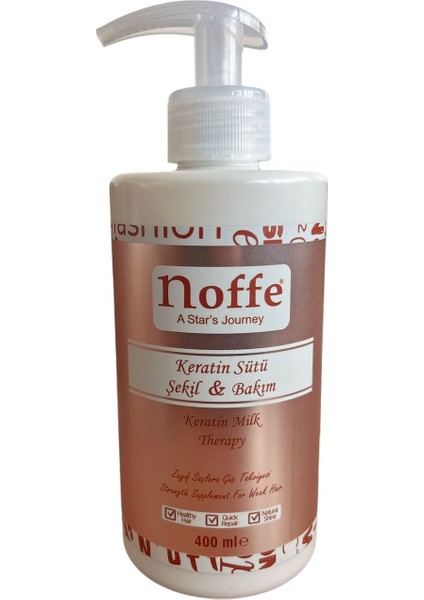 Keratin Sütü 400ml Bakım & Şekil & Onarım & Elektriklenme Önleyici & Noffe Milk Fön Suyu 400ml modelleri