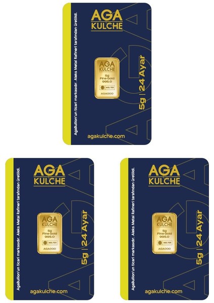 5 Gram (995) 24 Ayar Külçe Altın 3 Adet