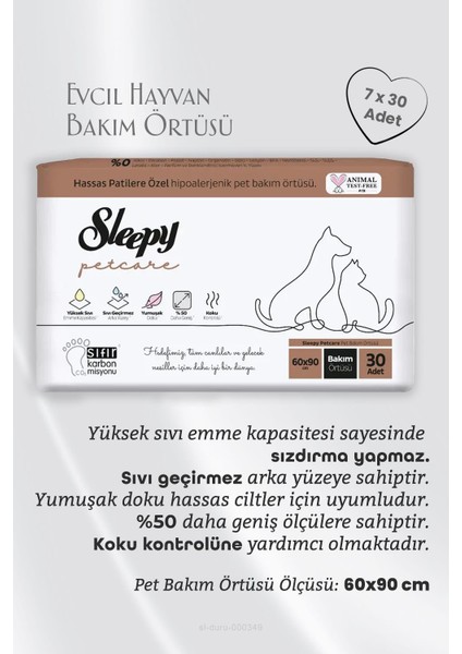 Evcil Bakım Örtüsü 210 Yaprak 7 Al 6 Öde Kulak Çubuğu Hediyeli fiyatları