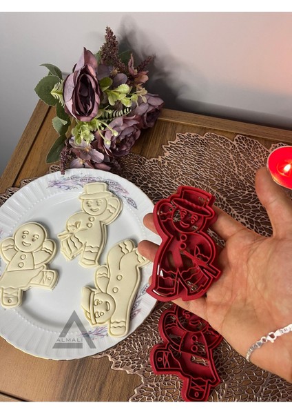 Tekno Trust Almalı Dansçı Kurabiye Adamlar (Gingerman) Kurabiye Kalıbı Seti (3'lü)