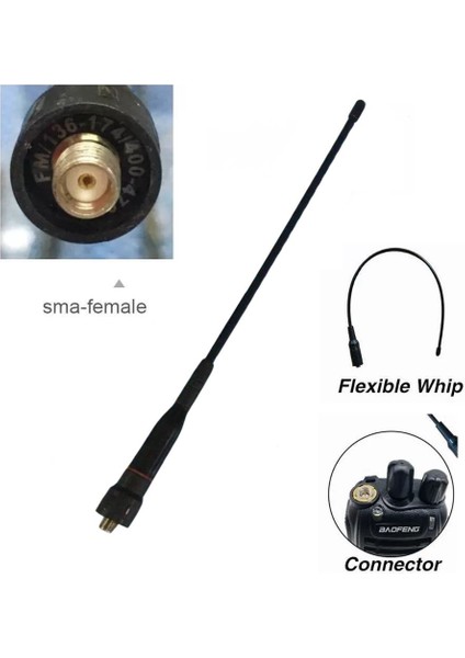 Dual Band Esnek Katlanabilir El Telsiz Anteni 23cm Sma Dişi fiyatları