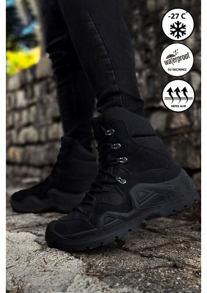 Siyah Combat Gtx Waterproof Fermuarlı Bot