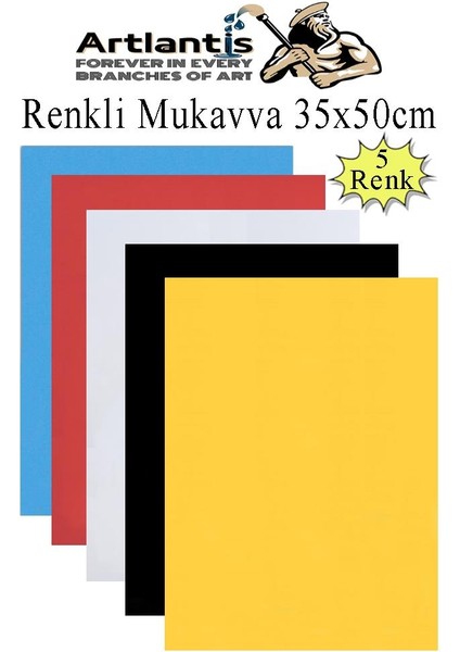 Renkli Mukavva 5 Renk 35X50 cm 1 Paket Sert Renkli Karton 1.0 mm Okul Okul Öncesi Anasınıfı Hobi Etkinlik