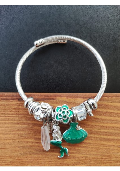 Kadın 316 L Charmlı Paslanmaz Çelik Pandora Bileklik