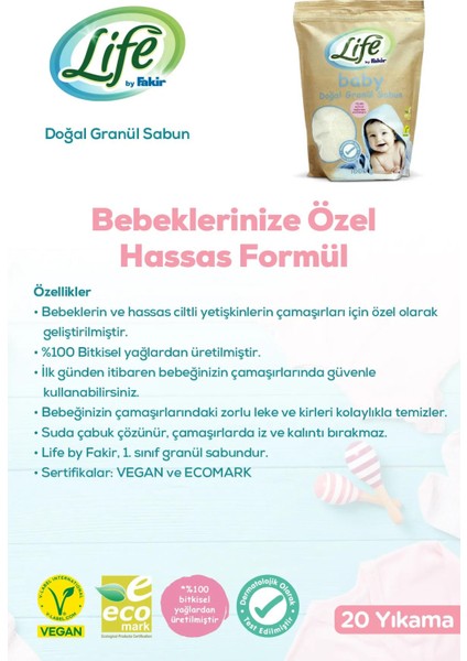 Life By Fakir 3'lü Baby Doğal Temizlik Seti ve Bebek Pamuğu Rosıe fırsatları