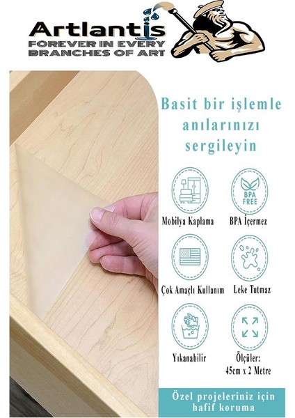 Yapışkanlı Şeffaf Asetat 2 Adet 45CM x 2 Metre Djfix Kendinden Yapışkanlı Şeffaf Rulo Asetat Transparan Soğuk Laminasyon