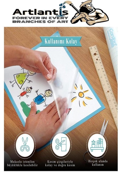 Yapışkanlı Şeffaf Asetat 2 Adet 45CM x 2 Metre Djfix Kendinden Yapışkanlı Şeffaf Rulo Asetat Transparan Soğuk Laminasyon