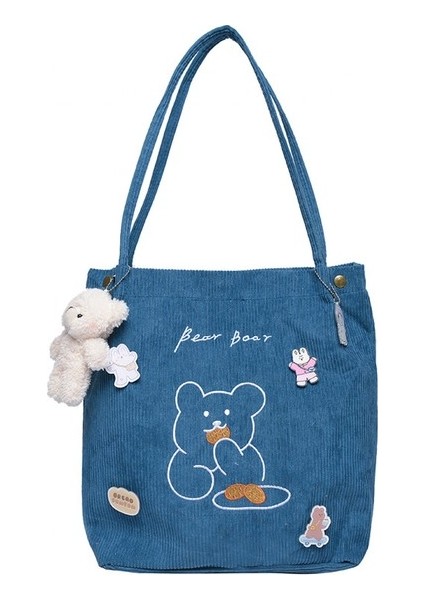 Sevimli Ayı Omuz Kanvas Çanta (Yurt Dışından)