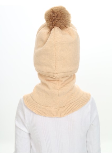 Kız Çocuk Bere Boyunluk Kar Maskesi 4-10 Yaş modelleri