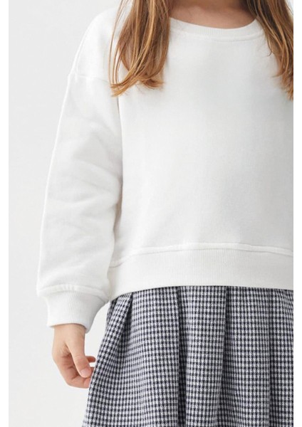 Happy Even On Cloudy Days Sweatshirt Ekose Kareli Etek Takım 22901 modelleri