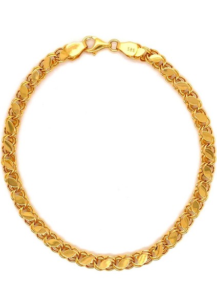 14 Ayar Altın Ince Pullu 3 mm Zincir Bileklik