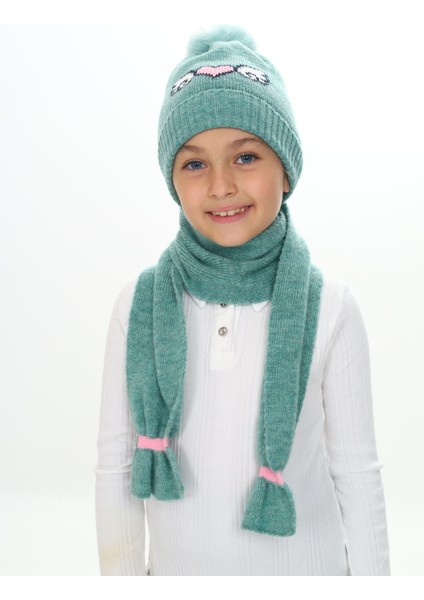 Kız Çocuk Bere Atkı Takım 4-10 Yaş