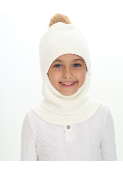 Kız Çocuk Bere Boyunluk Kar Maskesi 4-10 Yaş