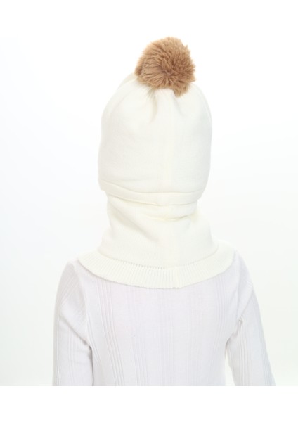 Kız Çocuk Bere Boyunluk Kar Maskesi 4-10 Yaş modelleri