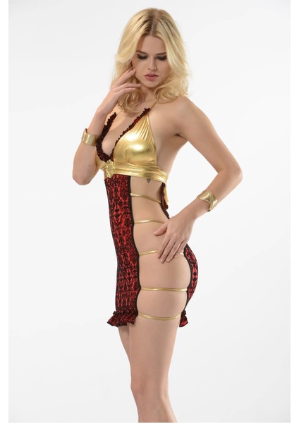 Gold Kırmızı Lame GECELIK-491