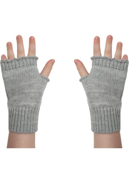 Unisex Çocuk Parmaksız Kışlık Örme Triko Eldiven