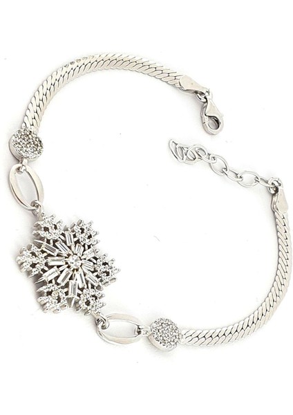 Kar tanesi Figürlü 925 ayar Gümüş Trend Bileklik