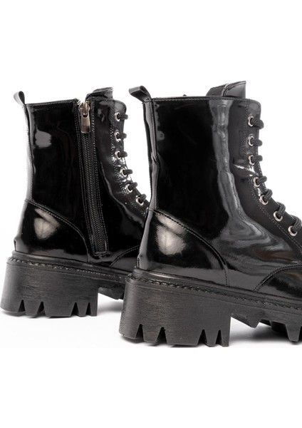 868-356 Siyah Rugan Bağcıklı Fermuarlı Günlük Kadın Bot modelleri