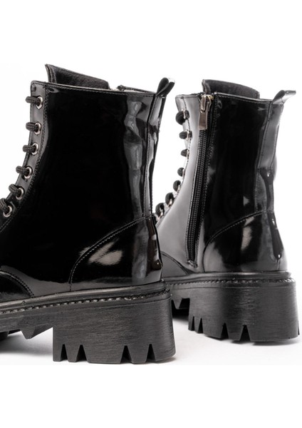 868-356 Siyah Rugan Bağcıklı Fermuarlı Günlük Kadın Bot indirimleri