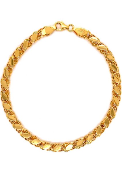 14 Ayar Altın 3.5 Kalın Pullu Zincir Bileklik