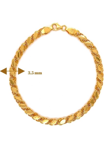 14 Ayar Altın 3.5 Kalın Pullu Zincir Bileklik modelleri