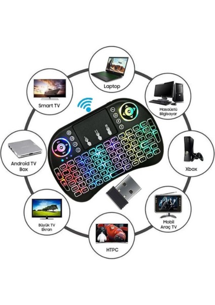 Pc Android Tv Kutusu ile Uyumlu 2.4g Wirel Air Mouse Klavye Uzaktan Kumanda (Yurt Dışından)