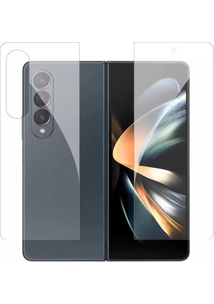 Samsung Galaxy Z Fold 6 Ön-Arka 360 Fullbody Hayalet Darbe Emici Hd Ekran Koruyucu Kaplama