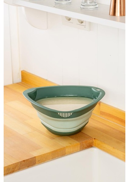 Tidy Rice Yeşil Üçgen Katlanabilir Pirinç Süzgeci